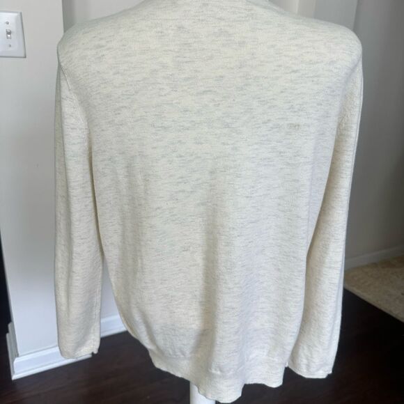 Anthropologie Sparrow Ivory Scalloped Layered Cashmere Cardigan Sweater L - Picture 4 of 6